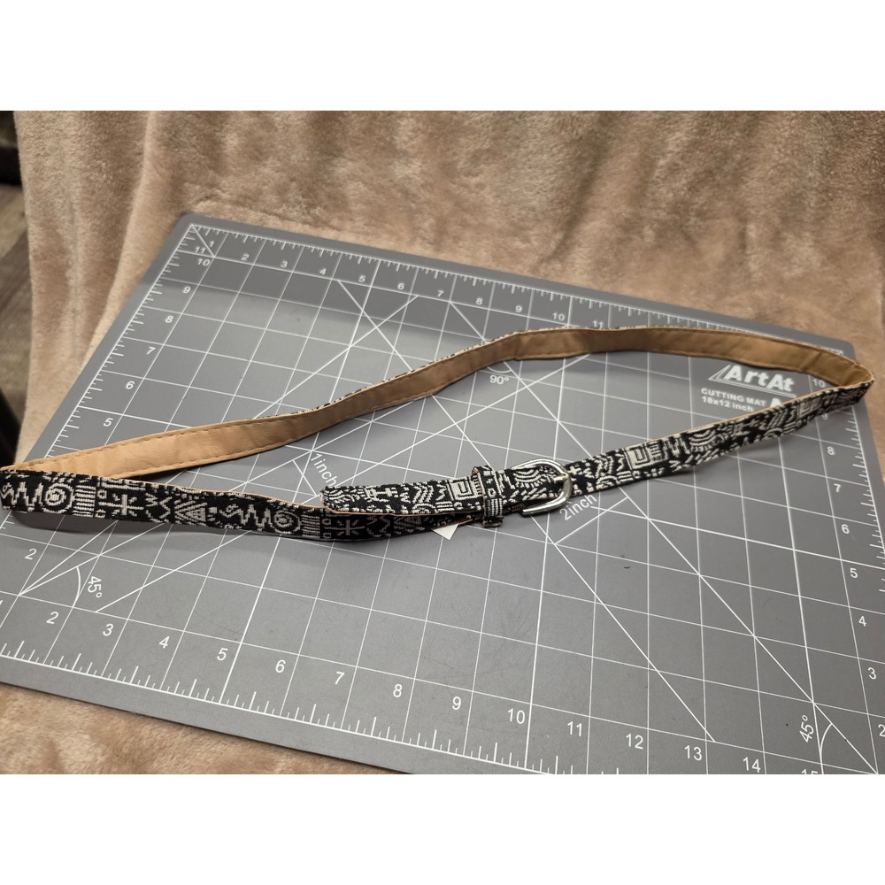 Wenzhou Ouyuan Black White Tribal Geometric Woven Belt Silver Buckle CN-1708